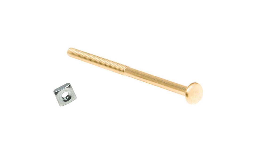 Vintage-style Hardware · Traditional & classic brass finish bolt for glass knobs & pulls. Available in 2-1/2" & 3" length. Authentic pan-head style. Single bolt with nut.
