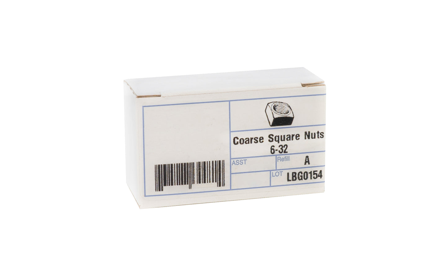 6-32 Square Nut - Zinc-plated steel