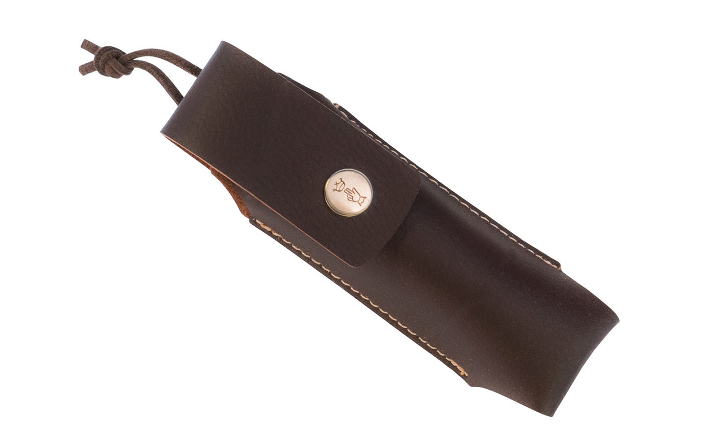 Made of brown synthetic leather, this Opinel Alpine Knife Sheath a nice durable sheath to help protect your knives. Will fit the traditional No. 7 & No. 8 knives, as well as the Slim No. 8 & No.10 knives. Sheath can be closed with the button snap attached & on the back is a vertical belt loop & leather lanyard