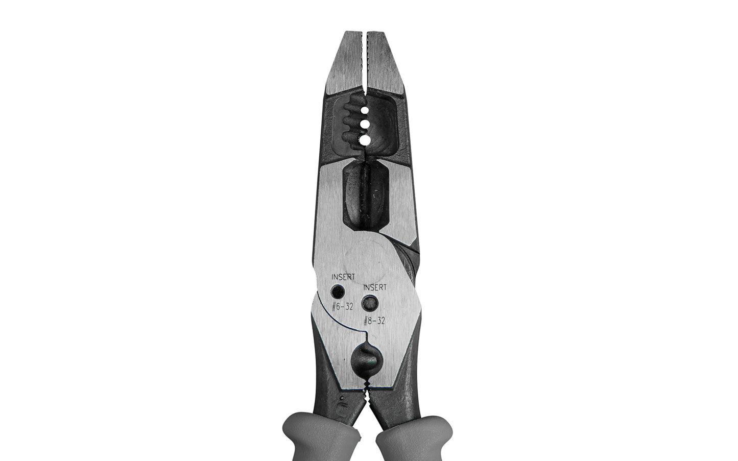 The Klein Tools Hybrid Pliers with Crimper & Wire Stripper can strip, cut, twist, shear & crimp all in the same tool. With full length, induction hardened knives & a high-leverage design, these hybrid pliers provide more cutting power on hard wire. Made in USA. Model J215-8CR.