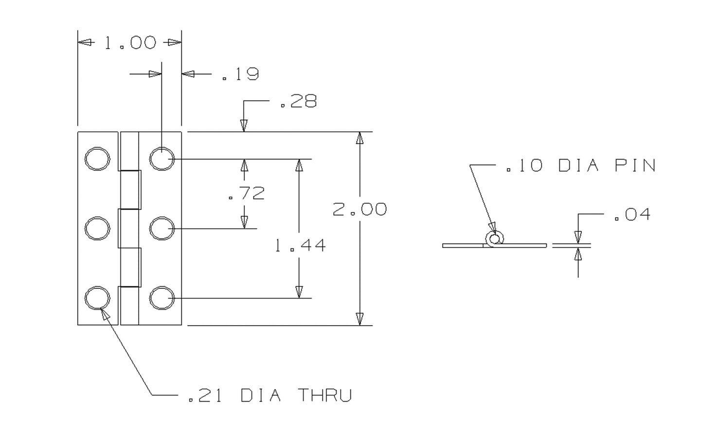 2" x 1" solid brass hinges are designed to add a decorative appearance to small boxes, jewelry boxes, small lightweight cabinet doors, craft projects, etc. Made of solid brass material with a bright brass finish. 2" high x 1" wide. Surface mount. Non-removable pin. Pair of hinges. National Hardware Model No. N211-235.