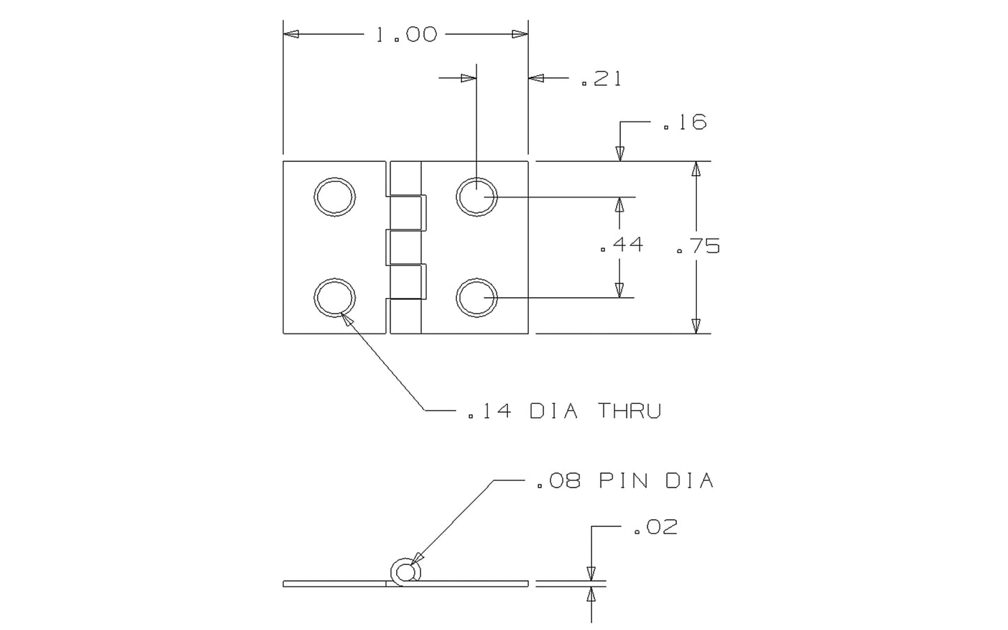 These solid brass hinges are designed to add a decorative appearance to small boxes, jewelry boxes, small lightweight cabinet doors, craft projects, etc. Made of solid brass material with a bright brass finish. 3/4" high x 1" wide. Surface mount. Non-removable pin. Four hinges. National Hardware Model No. N211-326.