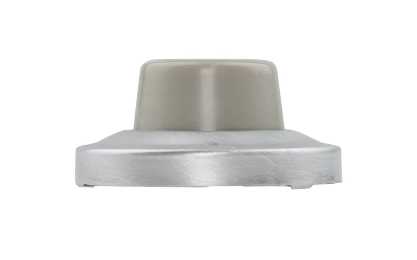 Satin Chrome Finish Solid Brass Wall Door Stop is designed to protect wall & door from damage. Large base. Solid ring, rubber bumper, & plastic wall anchor. Diameter: 2-5/16". Projection: 1-1/8". Made by National Hardware.