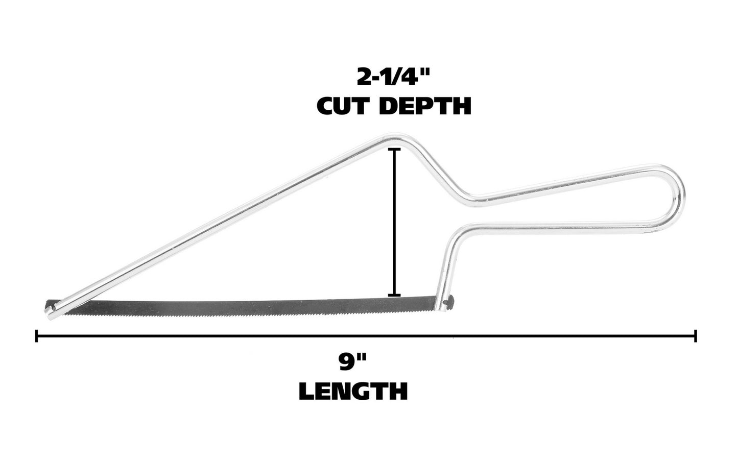This 6" Metal Mini Hacksaw is designed for comfort & control when cutting in tight spaces. Equipped with a one-piece heavy duty metal frame, the Mini Hacksaw is ideal for cutting metals. This hacksaw includes one 6" x 1/4" hacksaw blade.