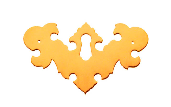 Solid Brass Chippendale Keyhole ~ Non-Lacquered Brass (will patina naturally over time)