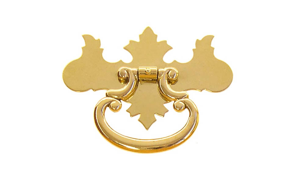 Solid Brass Chippendale Drop Pull - Non-Lacquered Brass (will patina over time)