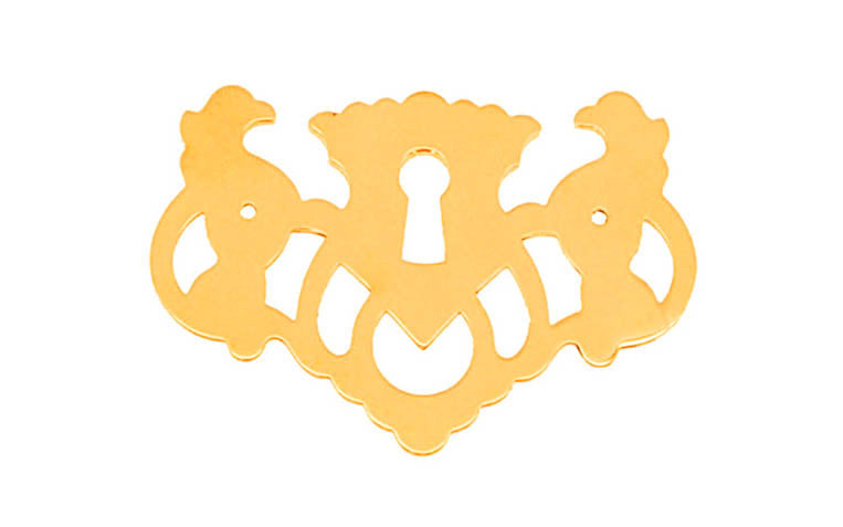 Solid Brass Chippendale Keyhole ~ Non-Lacquered Brass (will patina naturally over time)