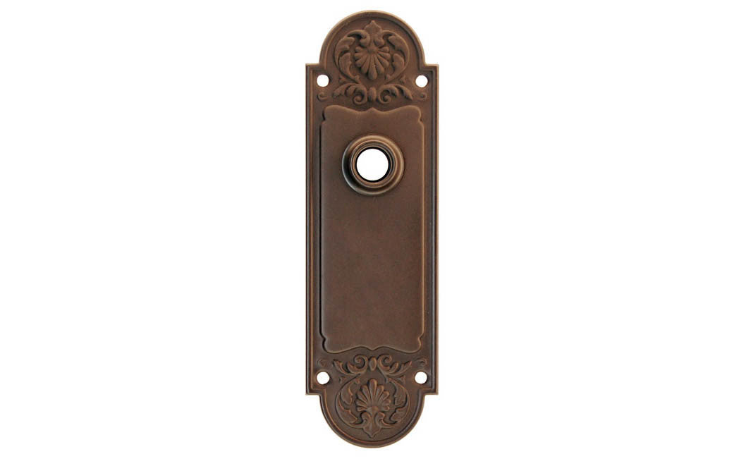 Ornate Brass Escutcheon Door Plate ~ Oil Rubbed Bronze Finish