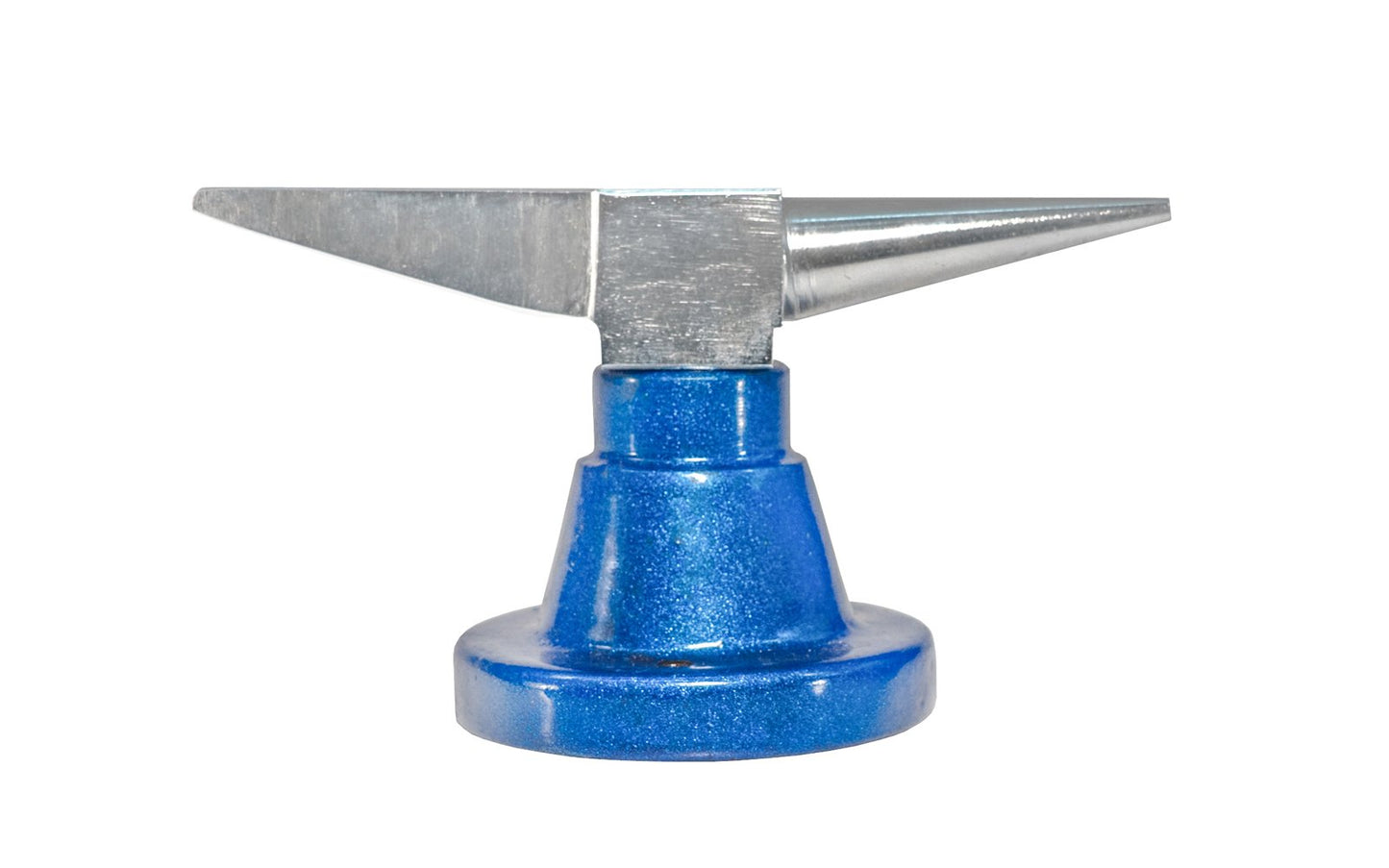 Forged Steel Double-Horned Polished Anvil - 1.1 lb - Round base with holes - Use this anvil for flattening, shaping, forming, bending, repairing, & great for detail wire work as well. The round base has two holes in it for mounting to bench - Round and Flat