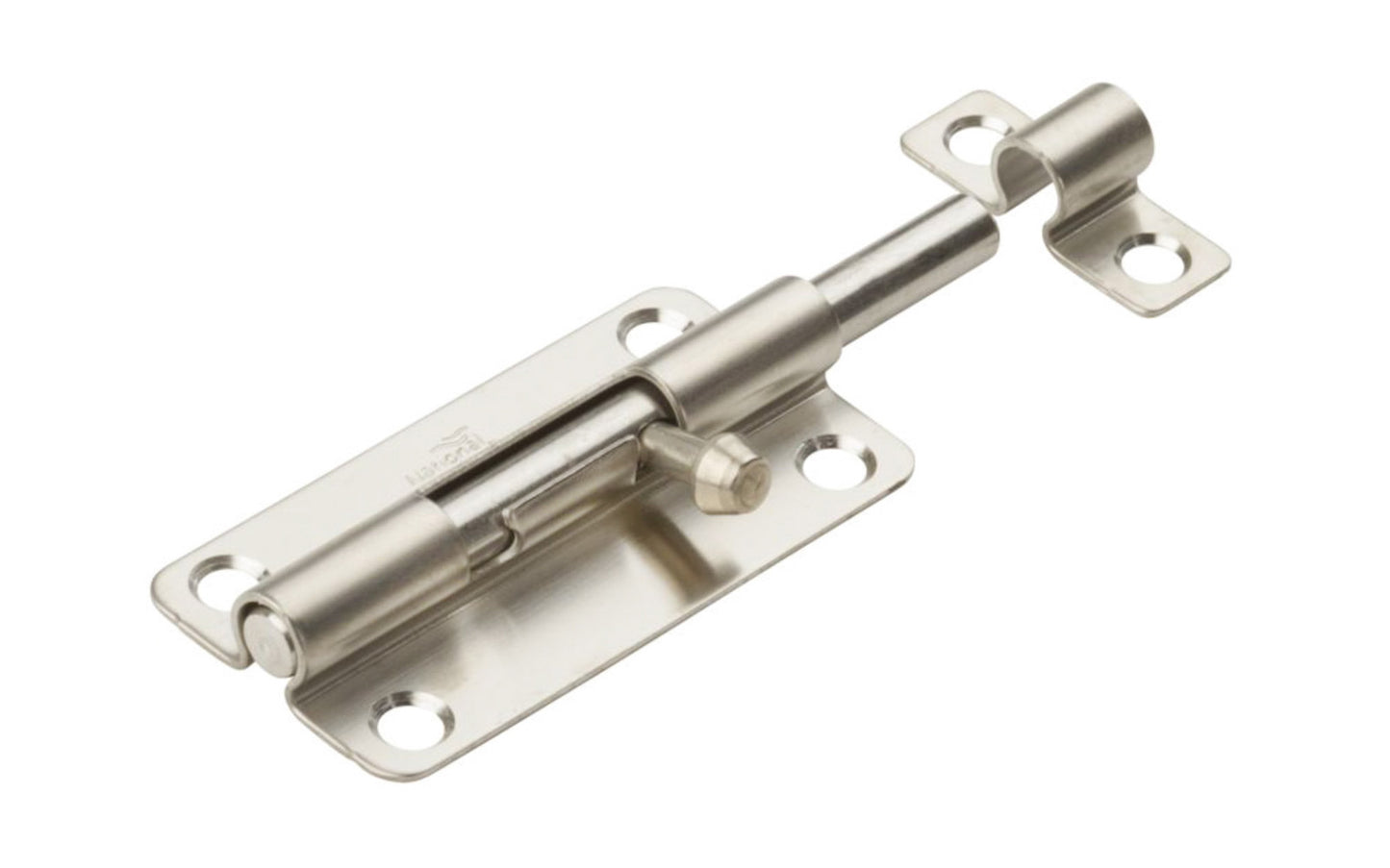 This 4" Stainless Barrel Bolt is designed for security applications on lightweight doors, chests, & cabinets. Use on vertical, horizontal, left or right hand applications. Withstands harsh weather conditions & prevent corrosion. 4" width x 1-1/2" height. National Hardware Model No. N348-284. 038613348288