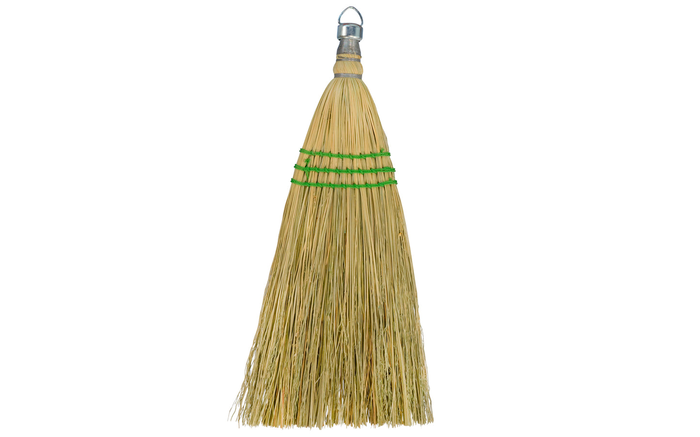 Large Corn Whisk Broom - Natural Fibers ~ 15" Long - Magnolia Brush Model No. 229 ~ Natural Fibers - Large corn whisk broom / hand brush made by Magnolia Brush. This whisk brush is sewed two times, cad. plated ring cap. Good for general purpose & the workshop area - Sewed two times - hand broom - Workshop corn whisk
