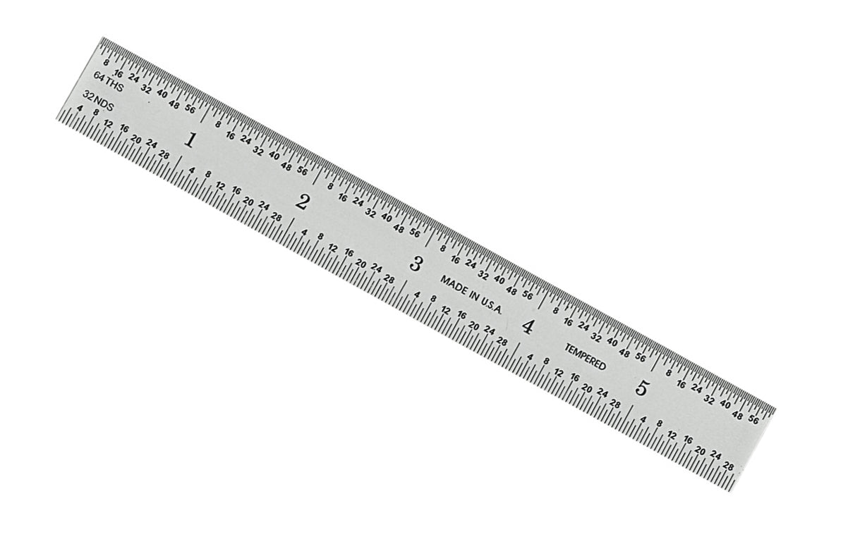 General Tools 6" Rigid Stainless Rule (8ths, 16ths, 32nds, 64ths) - Model No. CF664 ~ Readings in 8ths, 16ths, 32nds, 64ths - Satin Finish ~ Rigid Rule