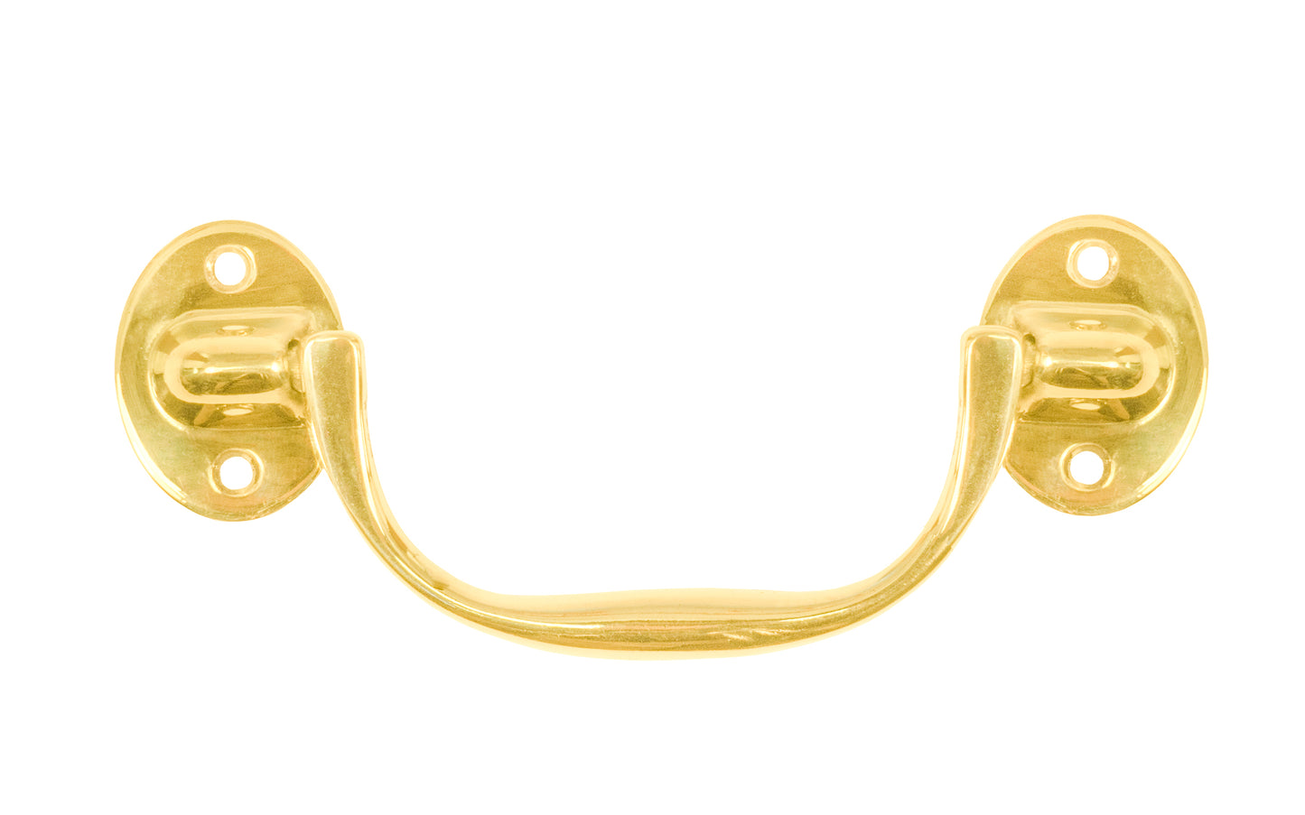 Solid Brass Drop Pull ~ 4-1/2" On Centers. Vintage-style Hardware · Traditional & classic ~ Made of high quality solid brass ~ Non-lacquered brass (will patina over time) ~ 4-1/2" spacing of screw holes ~ Brass rosette backplates ~ Excellent for chests, boxes, desks, cabinets, & furniture