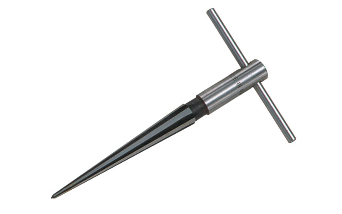 General Tools Tapered Reamer With T-Handle ~ Model No. 130 ~ Hardened & ground tempered steel cutting edges ~ Cutting capacity: 1/8" to 3/8" ~ For deburring & smoothing cut-pipe edges ~ Works easily on steel, brass, aluminum, plastic, wood & wallboard ~ Great for enlarging holes in metals, woods, plastics, & wall board ~ T-Handle ~ 038728130037