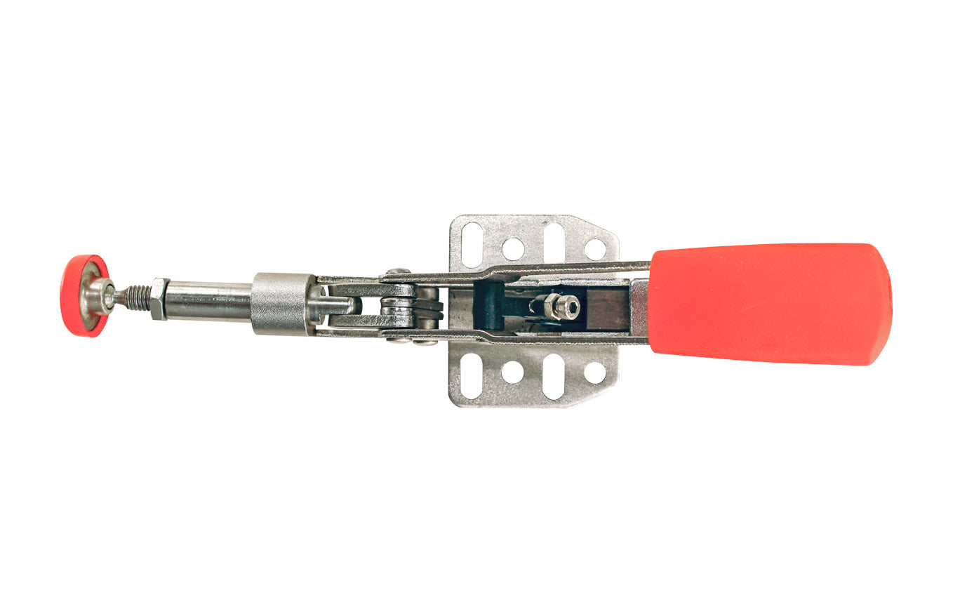 Model No. STC-IHH25 ~ Auto-adjust Toggle Clamp by Bessey automatically adjusts to variations in the work piece while maintaining clamping force, & has adjustable clamping force based on the adjusting screw in the joint - Allows clamping force adjustment from 25 to 550 lbs. Holding capacity up to 700 lbs - 091162140024