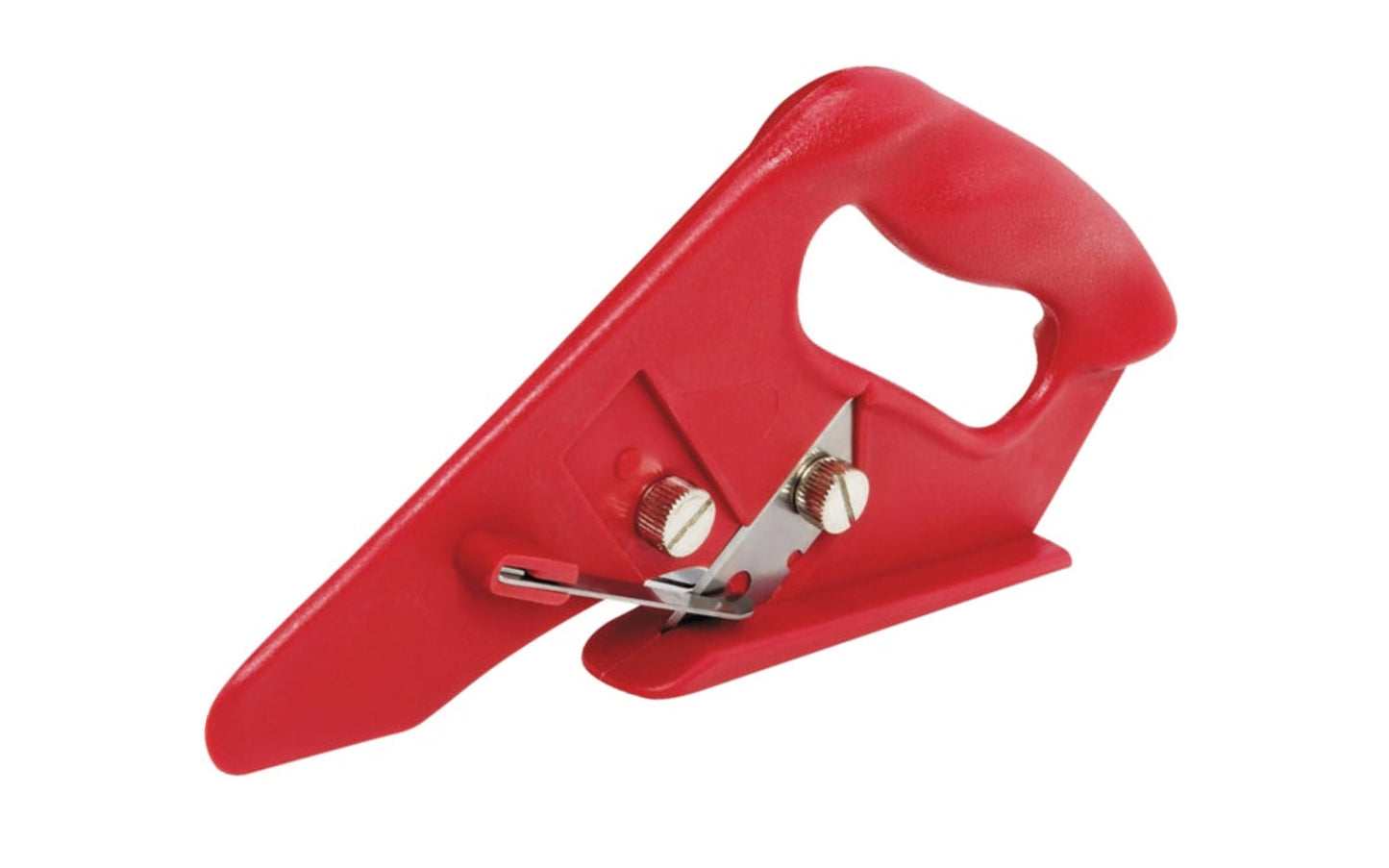 Universal Seam Cutter. Superior cutting action plus the 50-degree blade angle allows for clean, smooth, and precise cuts. Lightweight cutter allows for fast blade changes with the quick release blade replacement feature. Extra long nose provides for better row separation. Molded hand grip is comfortable and easy on