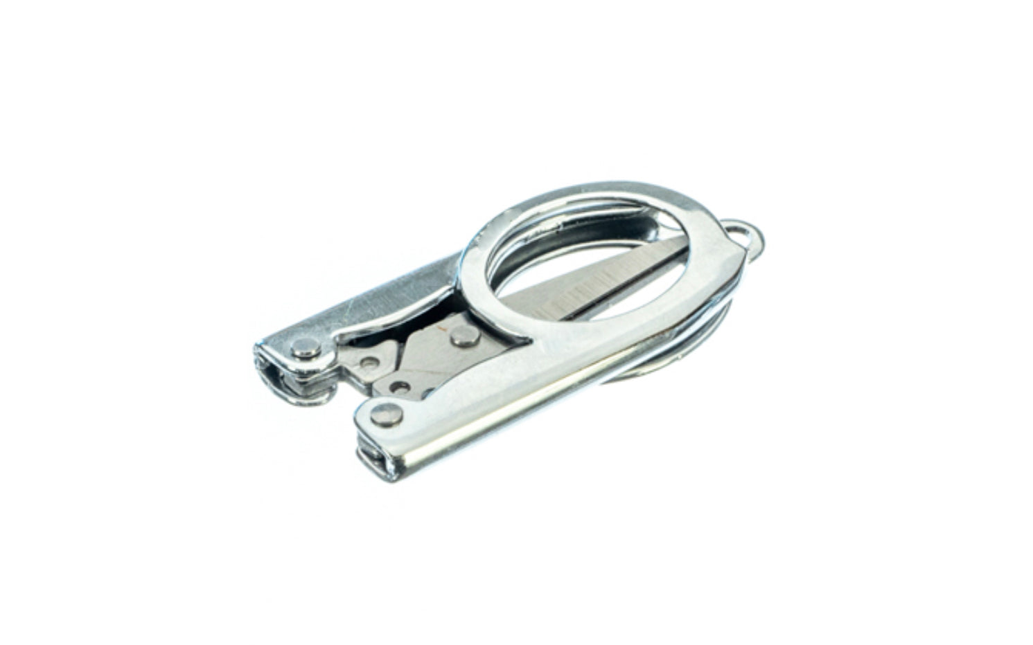 3-1/2" Compact Folding Scissors. Features a sliding mechanism for compactness. Versatile tool suitable for various & general household tasks, etc. Made by SE.