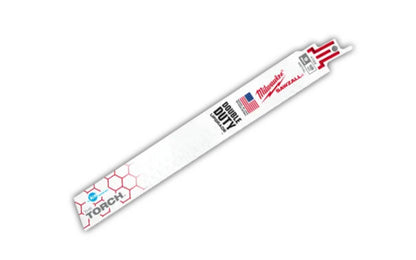 Milwaukee 9" Reciprocating Saw Blade "Double Duty" - 18 T - 48-00-4788 SINGLE. 9" overall length. 18 TPI. Sold as a single recip blade. "Double Duty" Sawzall blade. Made in USA.
