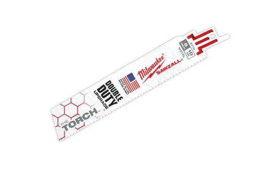 Milwaukee 6" Reciprocating Saw Metal Blade - 10T - 48-00-5712 SINGLE. 6" overall length. 10 TPI. Sold as a single recip blade.  Made in USA.