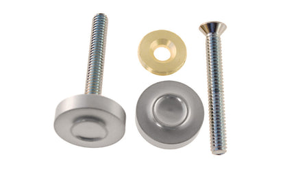 Vintage-style Hardware · Solid brass decorative caps used to install door handles for exterior doors. Solid Brass Door Handle Fasteners. Brushed nickel finish.