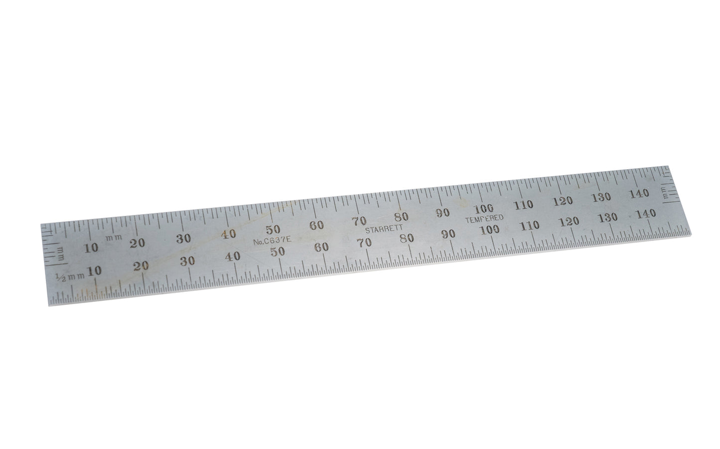 Starrett 6" End Read Rule - 1.0 mm, 0.5 mm Grads - USED