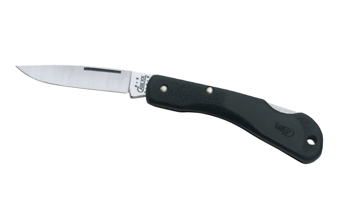 Case Mini Blackhorn 2-1/4" Folding Knife. Mini Blackhorn folding knife featuring a lightweight Zytel handle. Includes a durable, Tru-Sharp surgical steel blade. 3-1/8" closed length. Made by Case Knives. Model 253 - Made in USA.