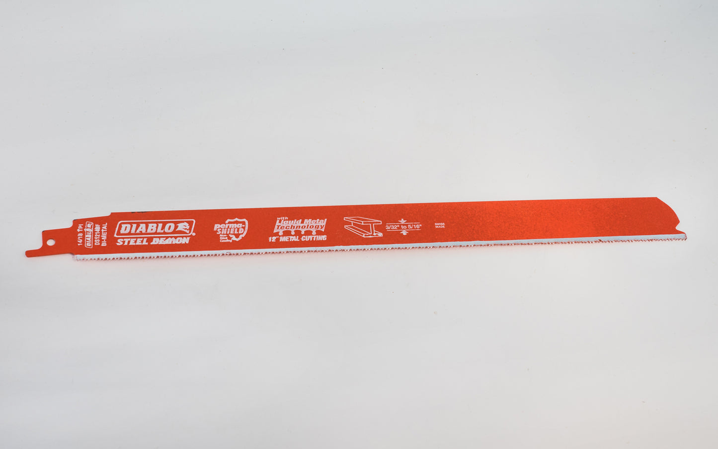 Diablo 12" Metal Cutting Reciprocating Saw Blade - 14 / 18 TPI. Model DS1214BF. Swiss made.