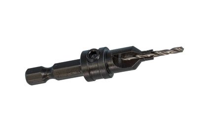 Insty-Bit Woodscrew Countersink & Drill Bit with Hex Shank. Drill flush or counterbored holes for standard flathead woodscrews. The hardened HSS material keeps cutting flutes sharper longer. Standard HSS drill bit has a 135 degree split point. Insty-Bit Quick Change Woodscrew Countersink. Made in USA.