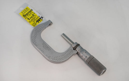 Starrett 1" to 2" Outside Micrometer - USED. 0.0001" grads. Starrett model T2FL. Made in USA.