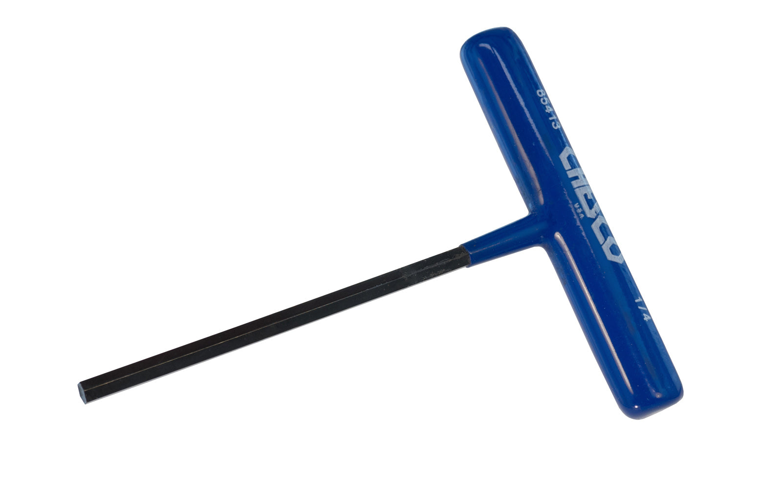 Chesco 1/4" Hex T-Key Handle 6" length shaft. Hardened, tempered & finished with black finish to resist rust. Allen T-handle hex key wrench. Made in USA.
