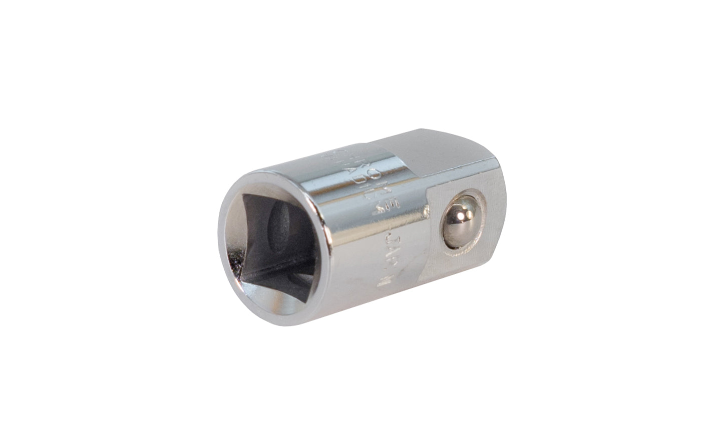 Japanese 3/8" Female to 1/2" Male Socket Adapter. Center Sockets.  M22A. 3/8" F x 1/2" M. Made in Japan.
