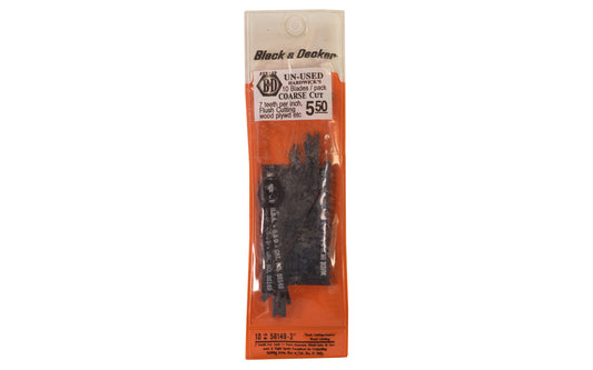 Black and Decker 7 TPI Jig Saw Blades, Coarse - 10 PK. For fast, cuts in wood, plywood, composition board, etc.  U-shank jigsaw blade.  Made in USA.