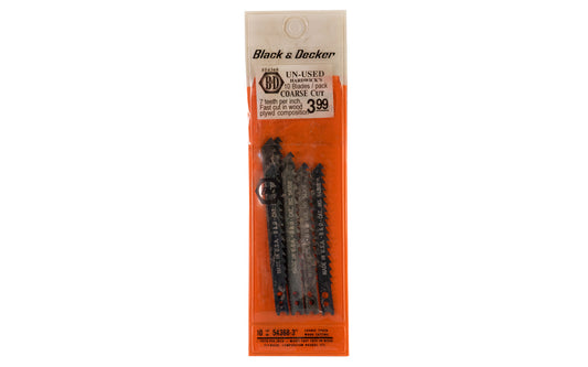 Black and Decker 7 TPI Jig Saw Blades, Coarse - 10 PK. For fast cuts in wood, plywood, composition board, etc. U-shank jigsaw blade.  Made in USA.