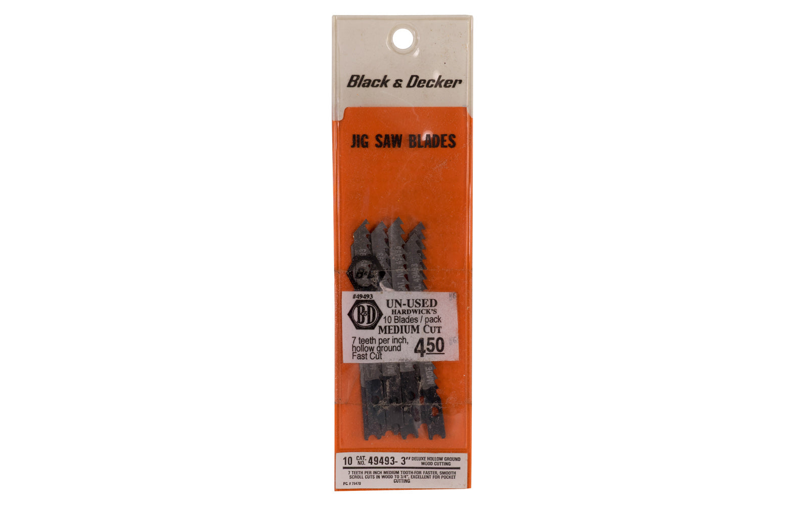 Black & Decker 7 TPI Jig Saw Blades, Medium - 10 PK. For faster, smooth scroll cuts in wood Hollow ground wood cutting. U-shank jigsaw blade.  Made in USA.