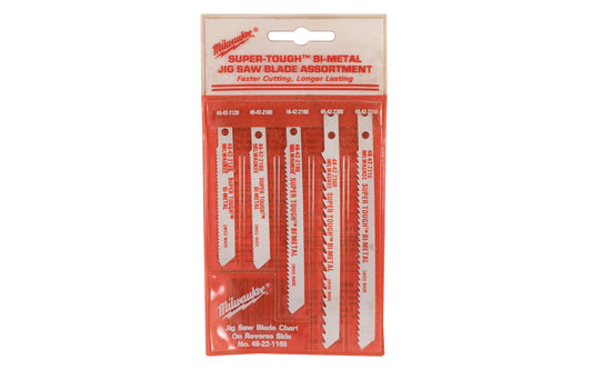 Milwaukee Bi-Metal Jig Saw Blade Assortment - 49-22-1168. Made in Switzerland. 045242180950