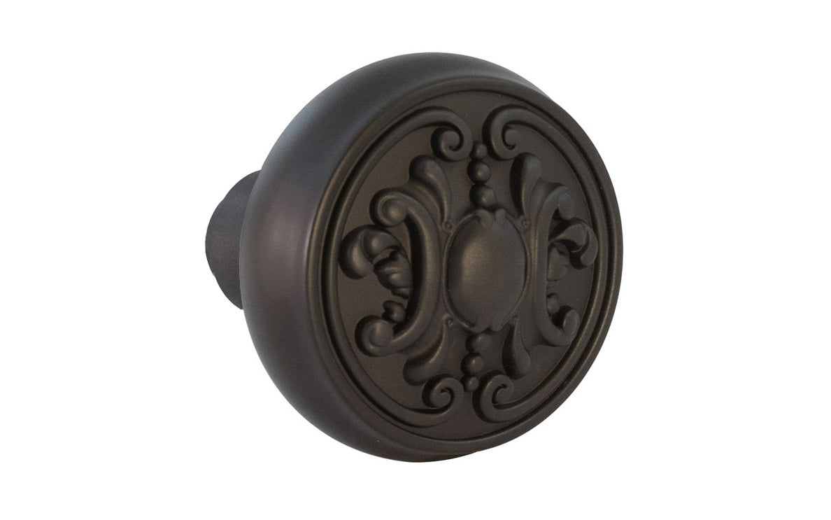 Single Solid Brass Core ornate & decorative Doorknob. Traditional Solid Brass Door knob. Reproduction Brass Door Knobs. Oil Rubbed Bronze Finish