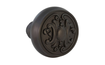 Single Solid Brass Core ornate & decorative Doorknob. Traditional Solid Brass Door knob. Reproduction Brass Door Knobs. Oil Rubbed Bronze Finish