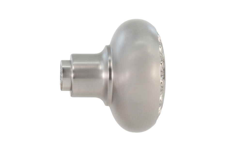 Single Solid Brass Core "Eggdart" Doorknob. Traditional Solid Brass Door knob. Reproduction Brass Door Knobs. Brushed Nickel Finish.