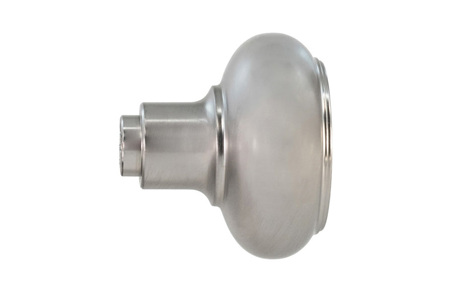Single Solid Brass Core "Circle Ring" Doorknob. Traditional Solid Brass Door knob. Reproduction Brass Door Knobs. Brushed Nickel Finish.