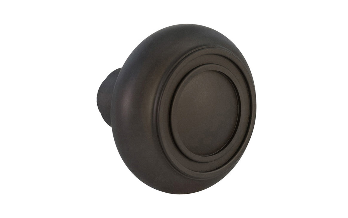 Single Solid Brass Core "Circle Ring" Doorknob. Traditional Solid Brass Door knob. Reproduction Brass Door Knobs. Oil Rubbed Bronze Finish.