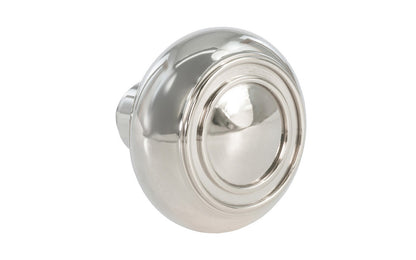 Single Solid Brass Core "Circle Ring" Doorknob. Traditional Solid Brass Door knob. Reproduction Brass Door Knobs. Polished Nickel Finish.
