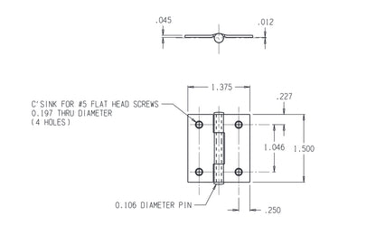1-1/2" stainless narrow hinges designed for lightweight small doors, chests, cabinets, etc. Made of stainless steel material. Non-removable pin. The tight pin allows left or right hand applications. Sold as two hinges in pack.  National Hardware Model No. N348-979. 