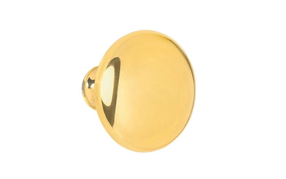 Vintage-style Hardware · Classic & traditional solid core unlacquered solid brass cabinet knob. 1-1/4" diameter knob. Made of a quality solid brass core, this stylish knob has a smooth & weighty feel. Non-lacquered brass (the unlacquered brass will patina over time).