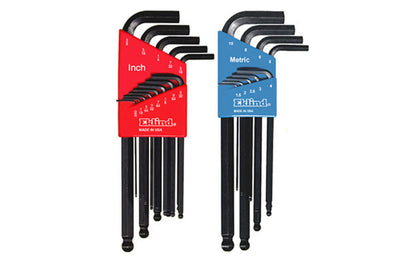 Eklind Ball Hex-L Wrench Key Sets - SAE & Metric. Wrench Key Sets are manufactured using the finest quality alloy steel. It is hardened, tempered & finished with Eklind black finish to resist rust. All Eklind allen keys meet or exceed ANSI B18.3 & Fed Spec. GGG-K-275D. Industrial quality allen wrench set. Made in USA.