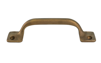 Vintage-style Hardware · Classic Solid Brass Handle Pull ~ 3-1/2" On Centers. Versatile handle is great for sash windows, cabinets, drawers, file cabinets. Arts & Crafts handle pull. Antique Brass Finish.