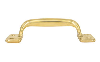 Vintage-style Hardware · Classic Solid Brass Handle Pull ~ 4-3/8" On Centers. Versatile handle is great for sash windows, cabinets, drawers, file cabinets. Arts & Crafts handle pull. Unlacquered Brass (will patina over time). Un-lacquered brass. Non-lacquered brass.