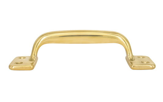 Vintage-style Hardware · Classic Solid Brass Handle Pull ~ 4-3/8" On Centers. Versatile handle is great for sash windows, cabinets, drawers, file cabinets. Arts & Crafts handle pull. Unlacquered Brass (will patina over time). Un-lacquered brass. Non-lacquered brass.