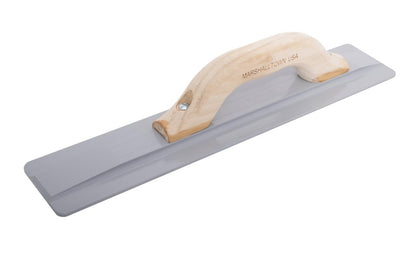 Marshalltown 16" x 3-1/8" Beveled End Magnesium Hand Float is ideal for preparing your concrete surface for troweling. The beveled ends offer better balance and weight distribution, helping to achieve a smooth surface. The durable, lightweight magnesium blade material works well with air entrained concrete. Model 145 ~ 035965046039