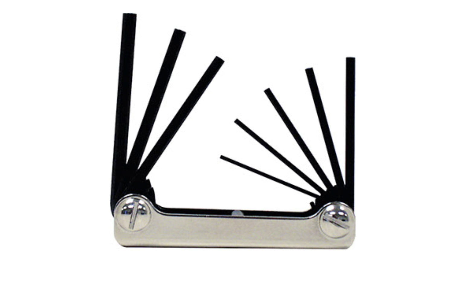This Eklind Fold-Up 8-PC Hex Wrench Key SAE Set. 3/32",  7/64",  1/8",  9/64",  5/32",  3/16",  7/32",  &  1/4" sizes. Allen wrench set is manufactured using the finest quality alloy steel. It is hardened, tempered & finished with Eklind black finish to resist rust. Fold Up Allen Set. Eklind model 20812. Made in USA.