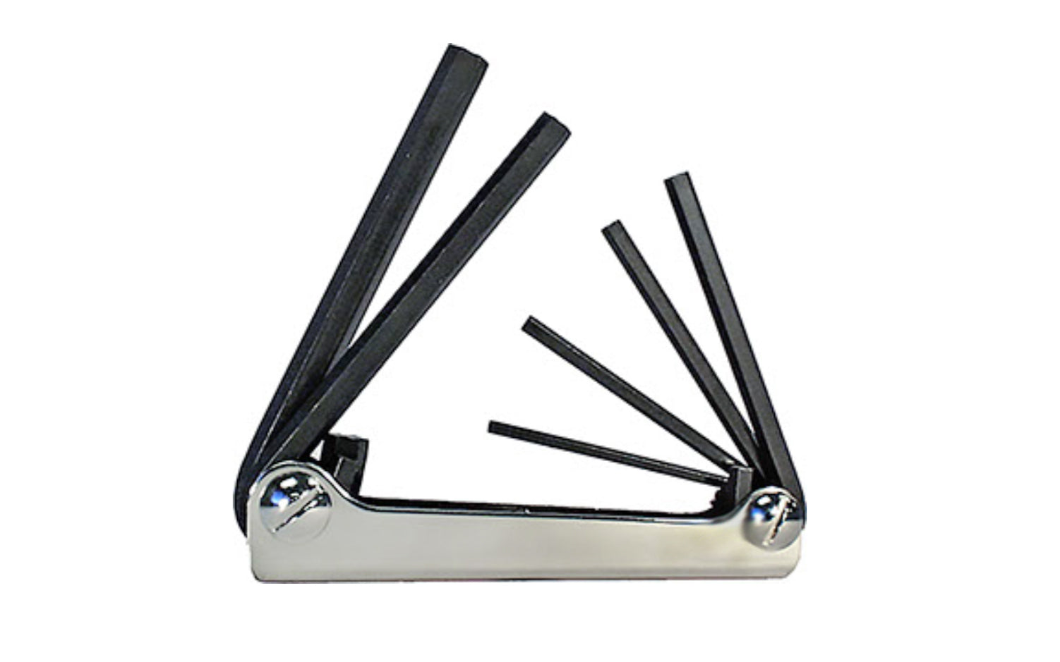 This Eklind Fold-Up 6-PC Hex Wrench Key metric Set. 3.0 mm, 4.0 mm, 5.0 mm, 6.0 mm, 8.0 mm, & 10.0 mm sizes. Allen wrench set is manufactured using the finest quality alloy steel. It is hardened, tempered & finished with Eklind black finish to resist rust. Fold Up Allen Set. Eklind model 21151. Made in USA.